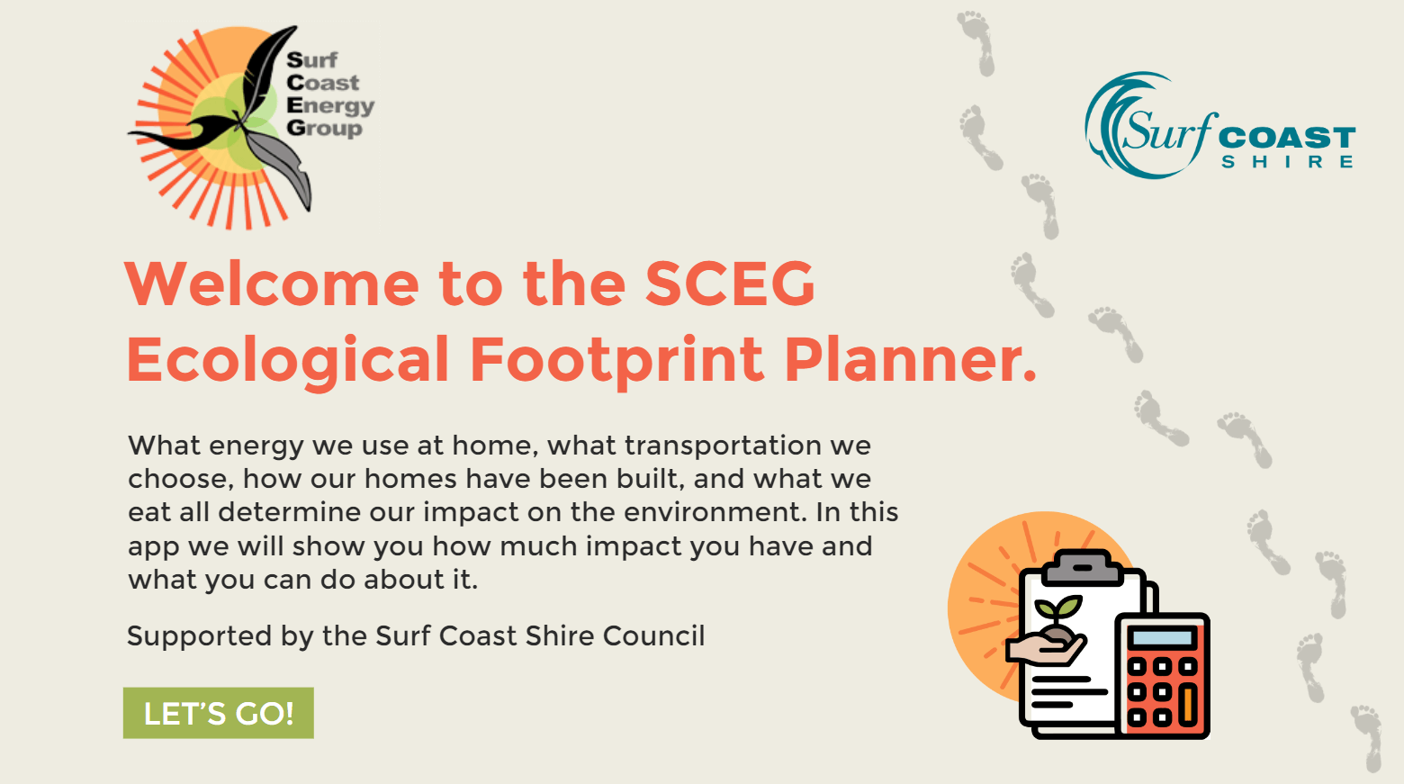 Surf Coast Energy Group’s Ecological Footprint Planner